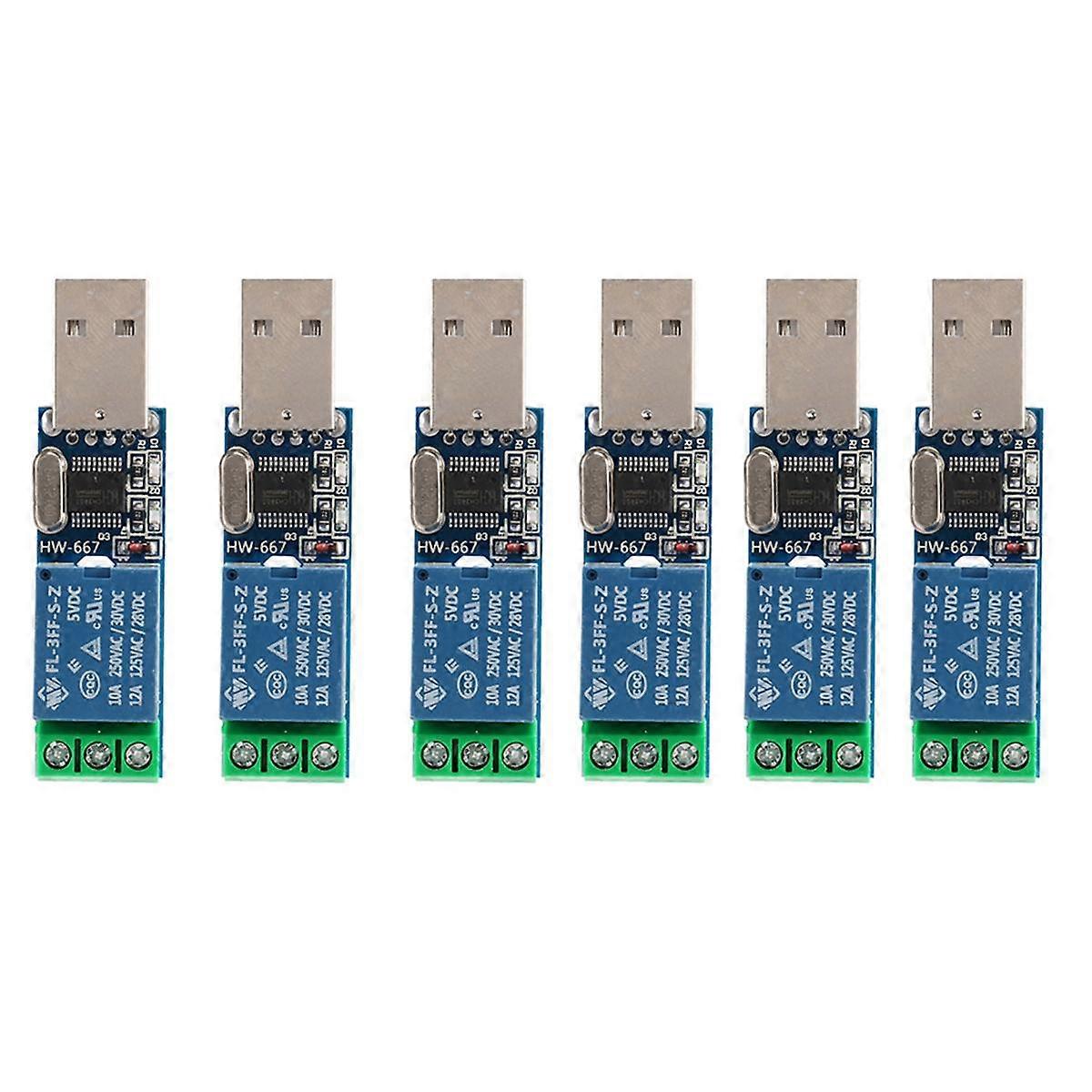 6X LCUS - Type 1 USB Relay Module USB Intelligent Switch Control