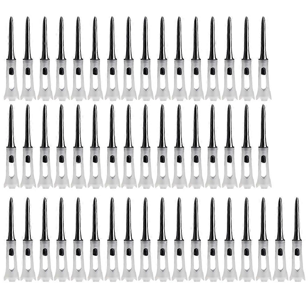 50Pcs Golf Tee Double Layer Plastic Ball Tee Soft Low Resistance Golf Golf Training Tool Black