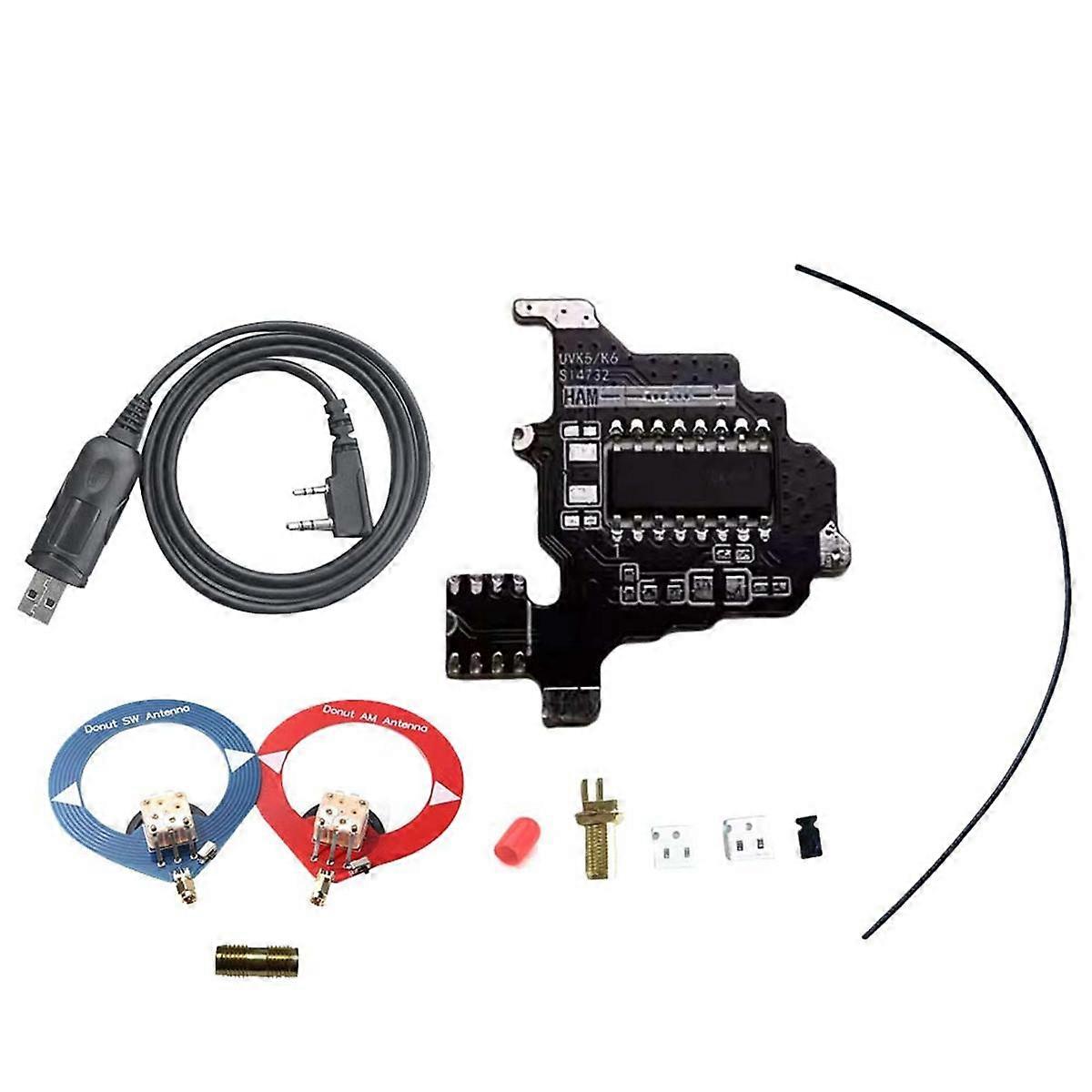 For K5/K6 SI4732 Modification Module+2xDonut Antenna+USB Programming Cable Shortwave Dual Antenna Solution