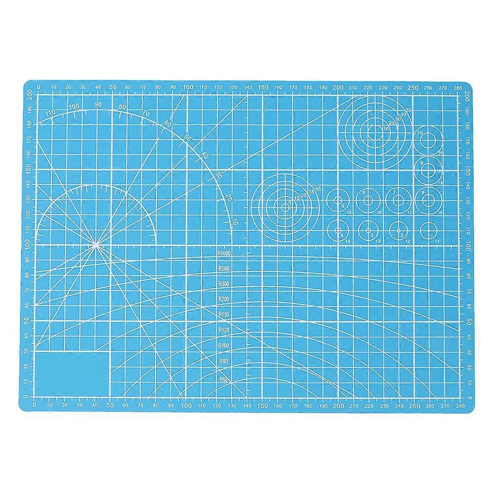 A4 Double Side PVC Cutting Mat Board Self Healing Grid Lines Student Craft Tool(Blue)