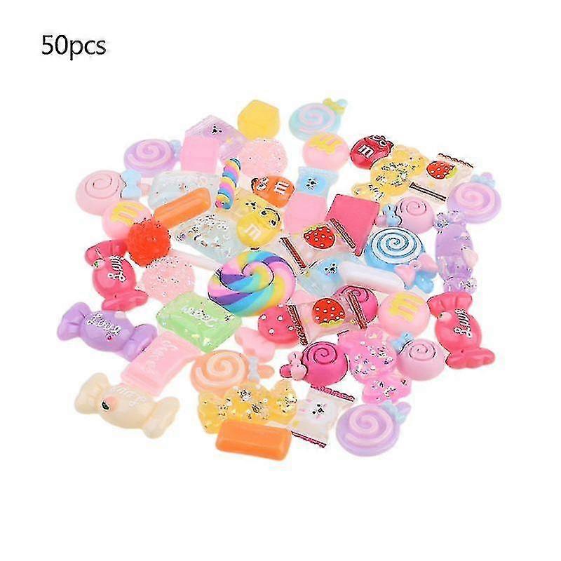 30/50pcs mixed colorful resin lollipop candy cabochons diy crafts mobile phone shell materials scrapbooking hair accessories