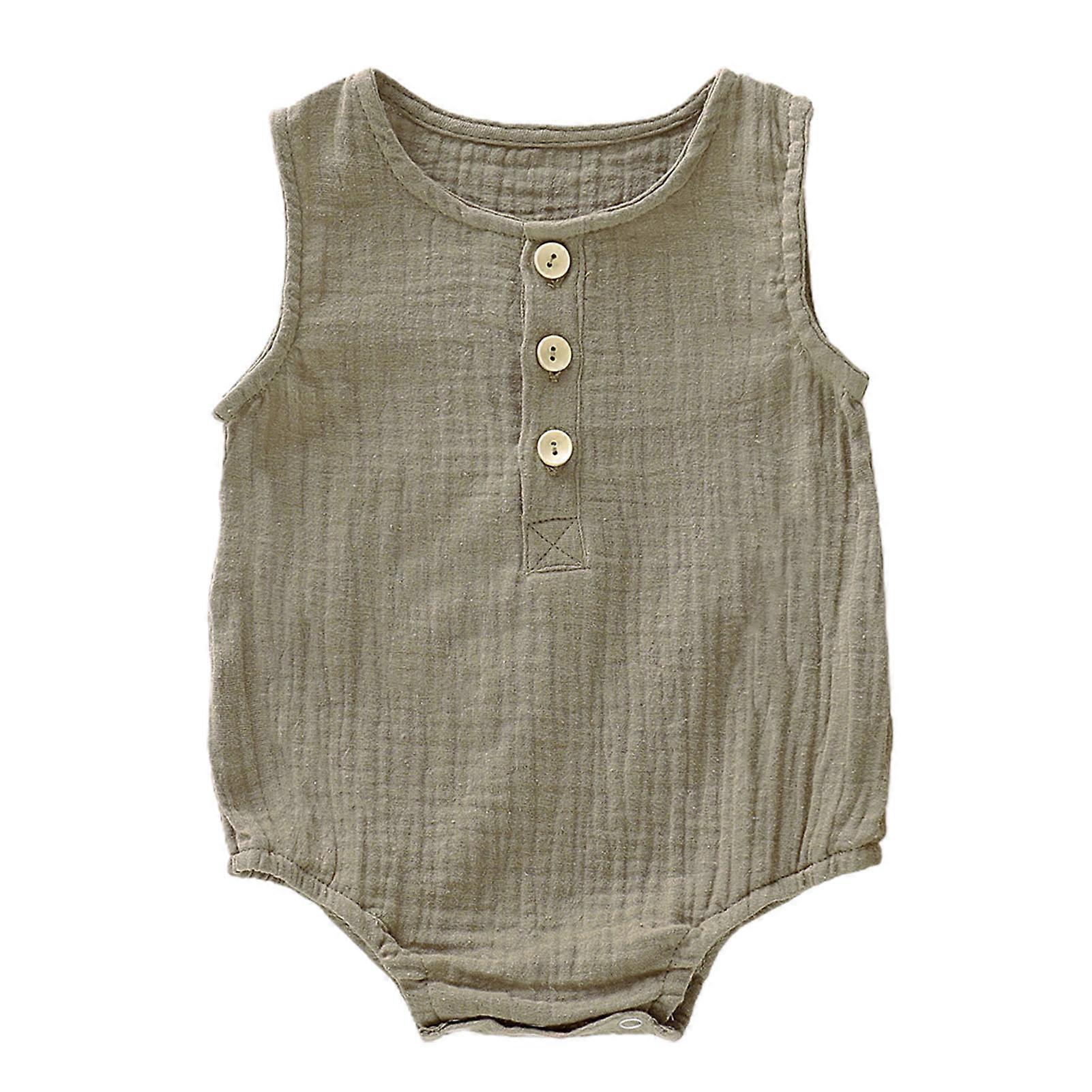 Fianao Romper Skin-friendly Sleeveless/Pantless Cotton Newborn Onesies Unisex Jumpers for Home