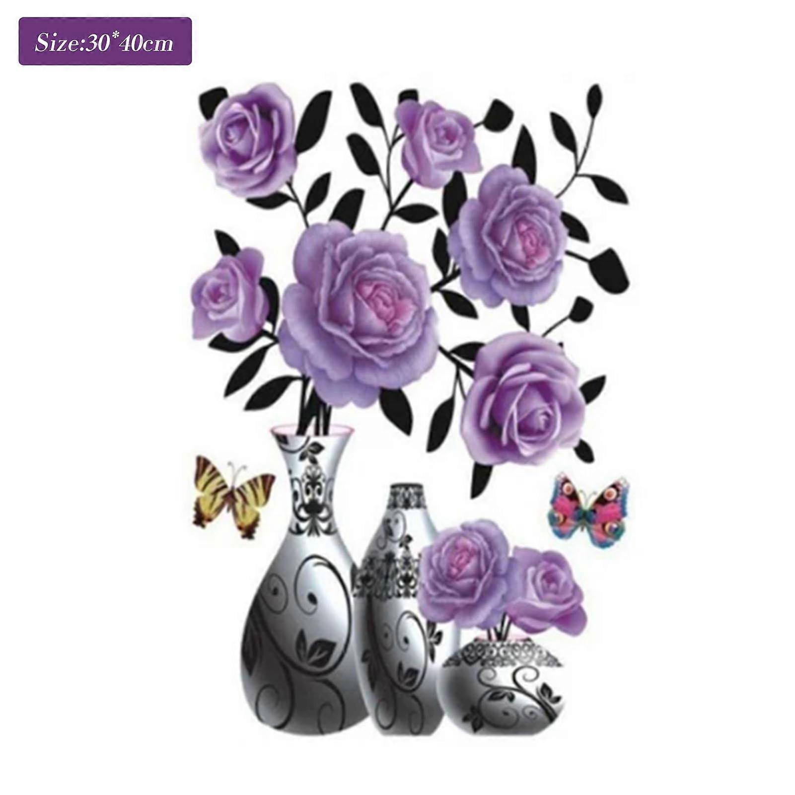 DIY Simulation Plant Vase 3D Stereo Stickers Self Adhesive for Home Bedroom