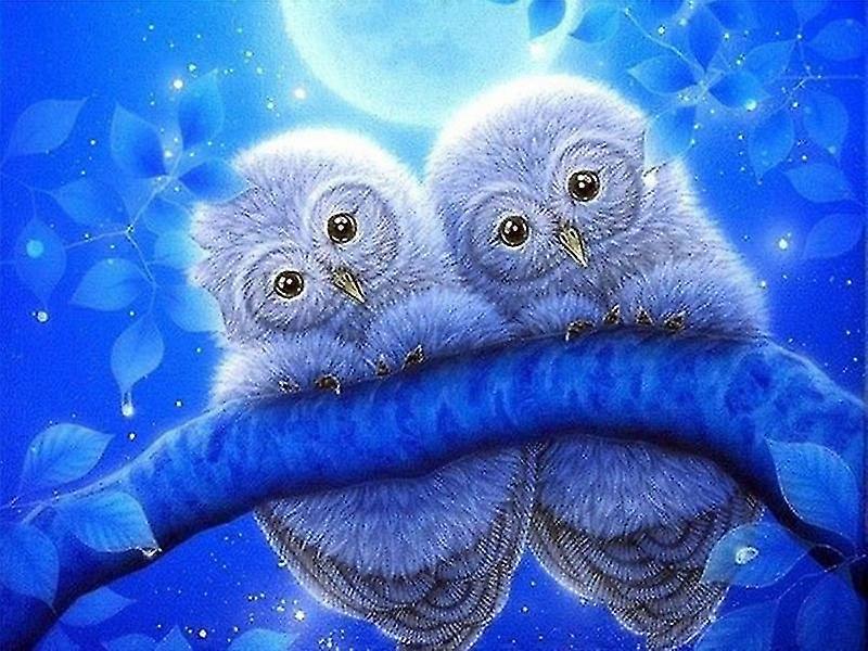 السنة الجديدة العمل اليدوي لطيف البوم نمط الماس اللوحة الصليب غرزة التطريز حجر الراين ديكور المنزل هدية