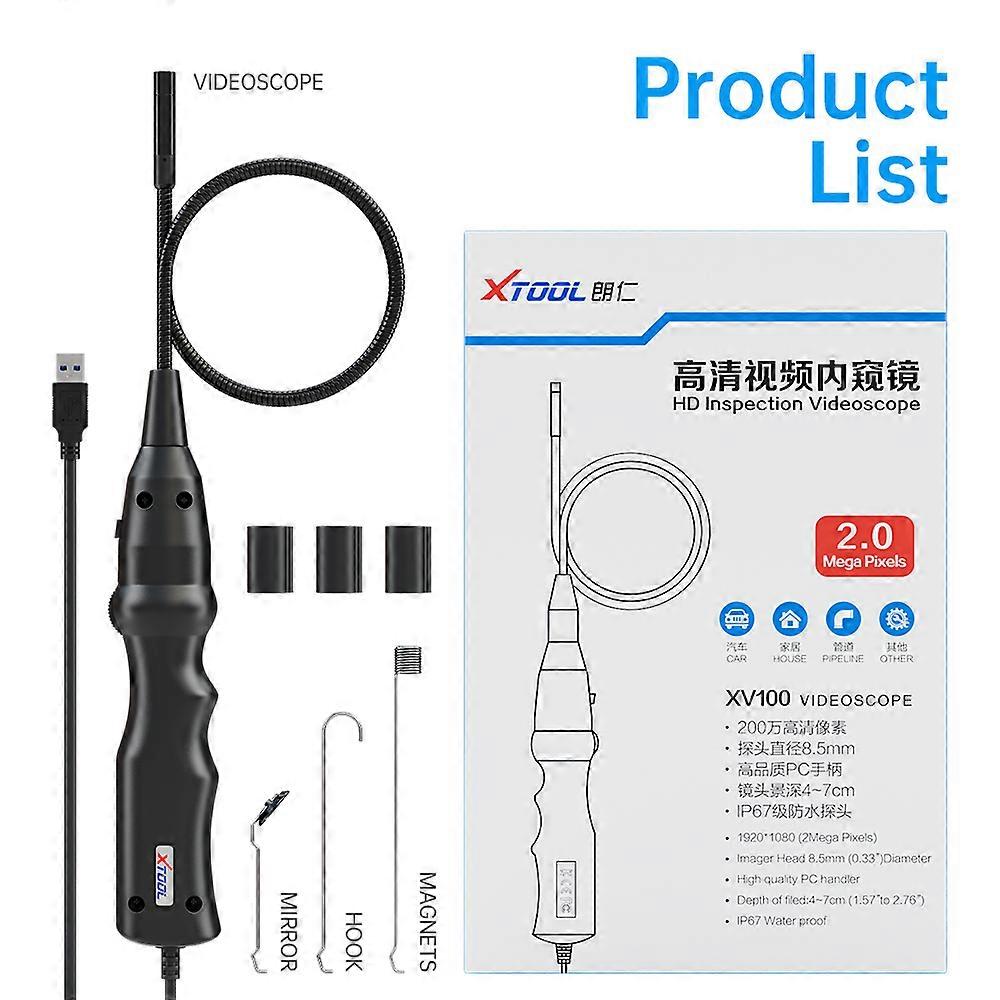 Newest HD Flexible Snake Inspection Videoscope XV100 Connect with tablet USB 3.0 1080P IP67 Waterproof 8 LEDs adjustable