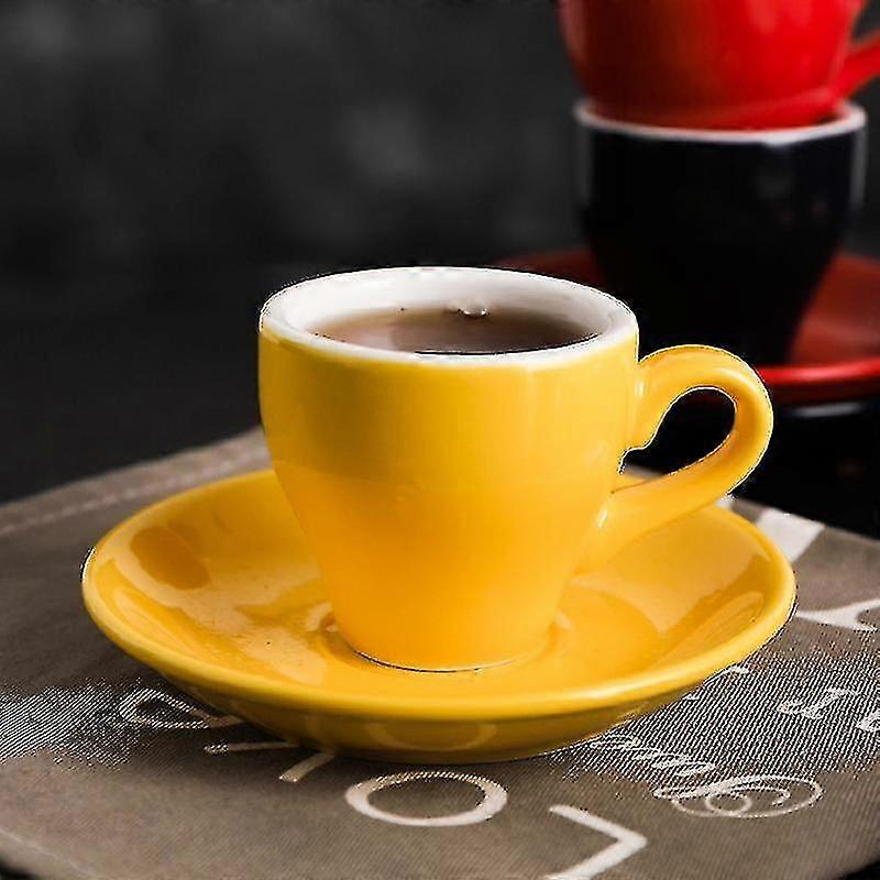 Macaron Espresso Black Italian Coffee Cup White