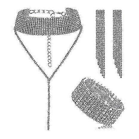 Women&'s Bracelet Earring Necklace 3pcs
