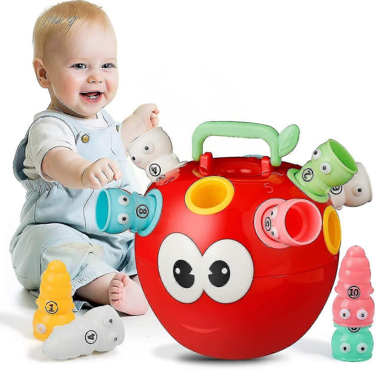 Søt Apple Shape Sorter sensoriske leker for barn for småbarn