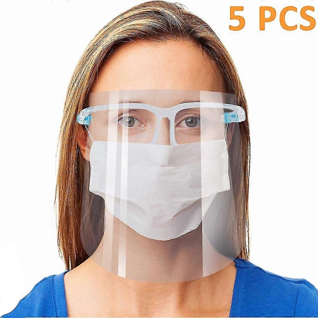 Pack Of 5 Face Protection Visors With Glasses Wearers Made Of Plastic Protective Shield Face Shield Protective Visor Face Visor Protection