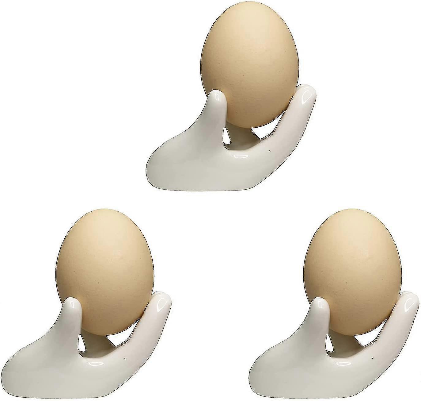 Ceramic Hand Stand Tea Set Accessories For Dining Table Kitchen White - 3 Pieces