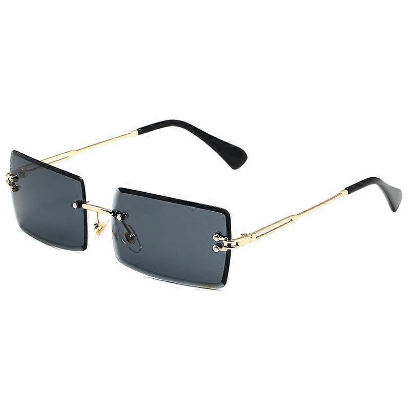 Rectangular Rimless Sunglasses Compatible with Women/Men Ultralight Metal Frame