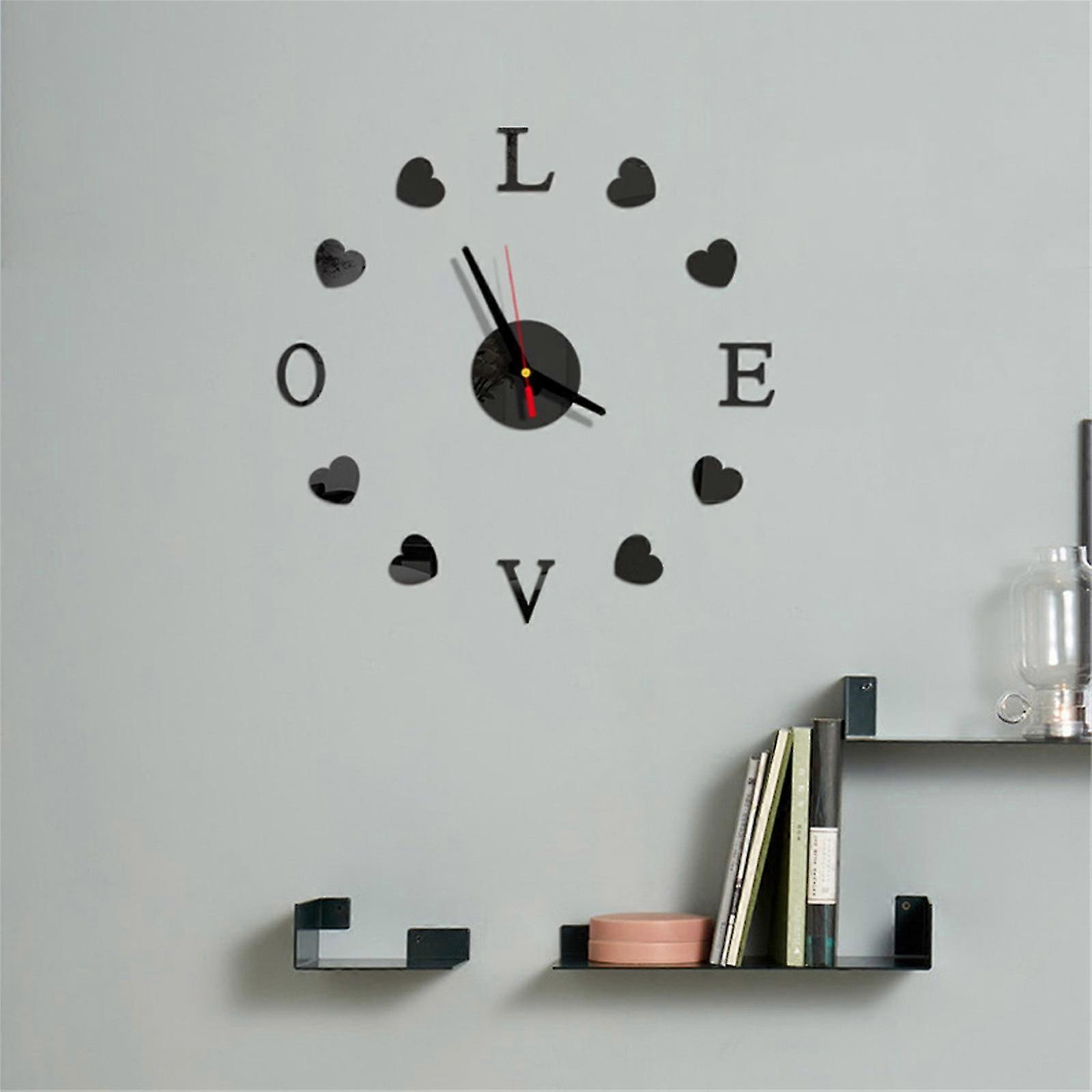 Diy Wall Clock 3d Mirror Surface Sticker Home Office Decor Clock