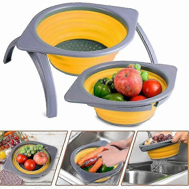 Collapsible Kitchen Colander (yellow)