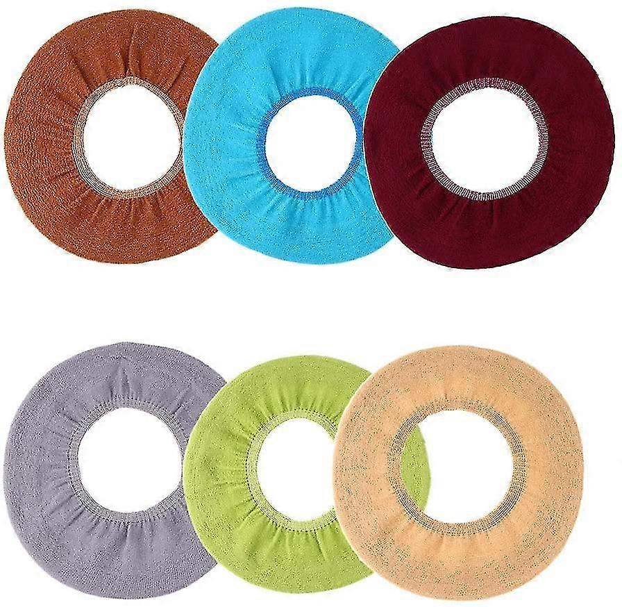 6 Pieces Soft Bathroom Toilet Seat Cover Pads, Thicker And Stretchable Soft Fibers Toilet Seat Covers, Warmer Cushioned Lid Covers, Comfortable And Wa