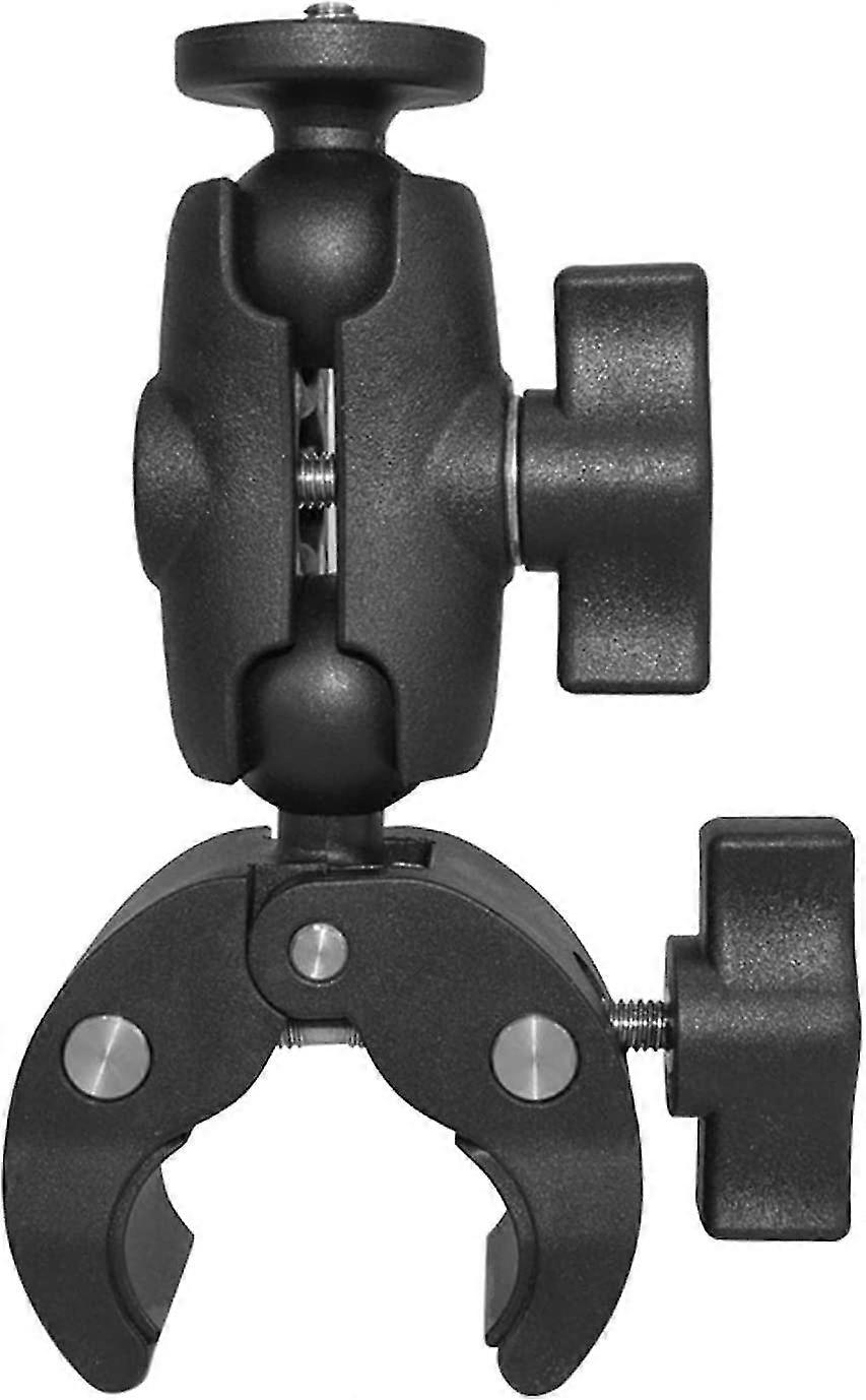 Bracket Double Clamp Bracket 360 Degree Rotating Non-slip Clamp Support Action Camera Mounting Bracket (black) (1pcs)