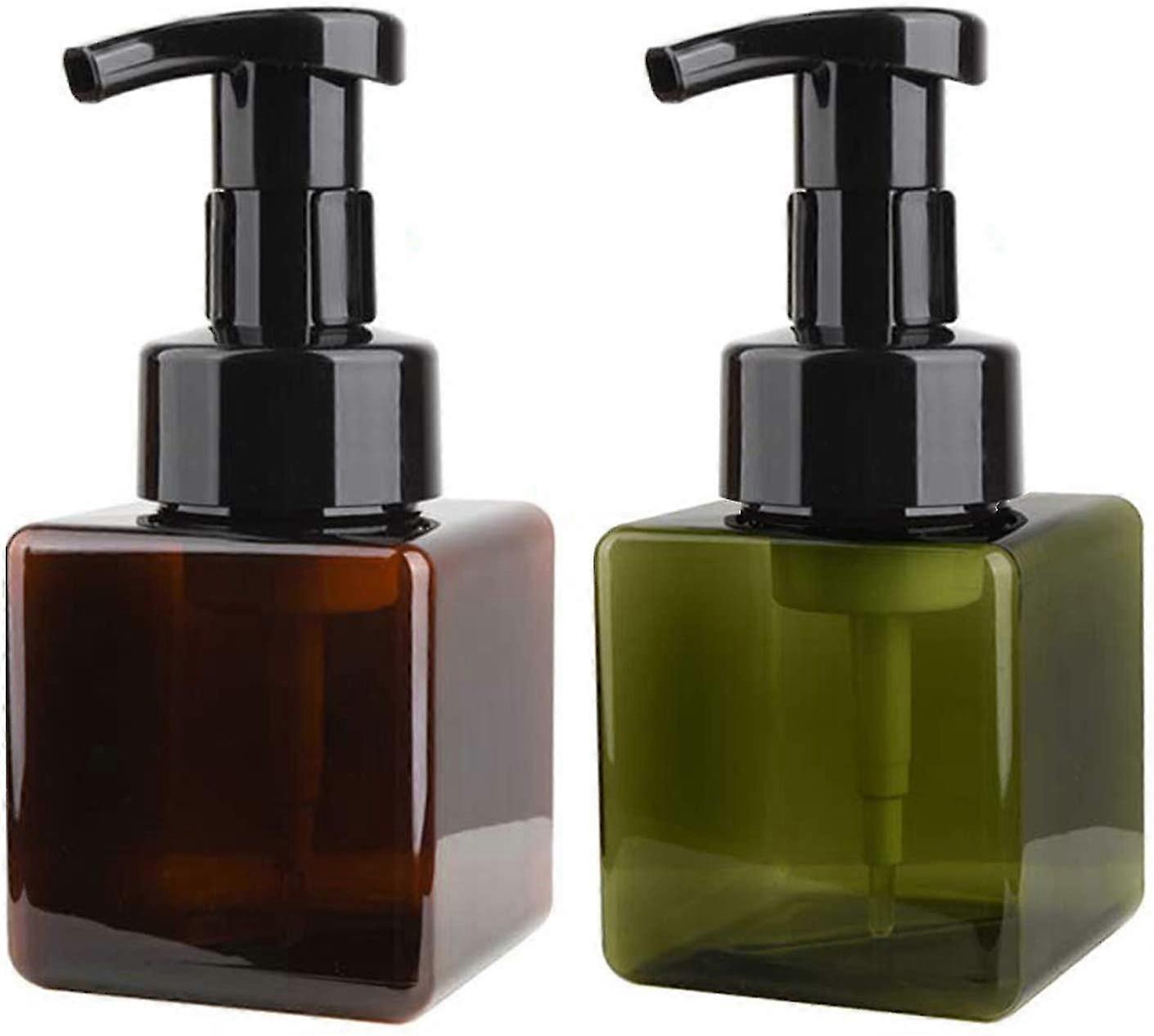 2pcs 250ml (8.5oz) Empty Foaming Pump Bottles, Refillable Plastic Square Foam Soap Dispenser Liquid Hand Container For Cleaning, Travel, Cosmetics, Li