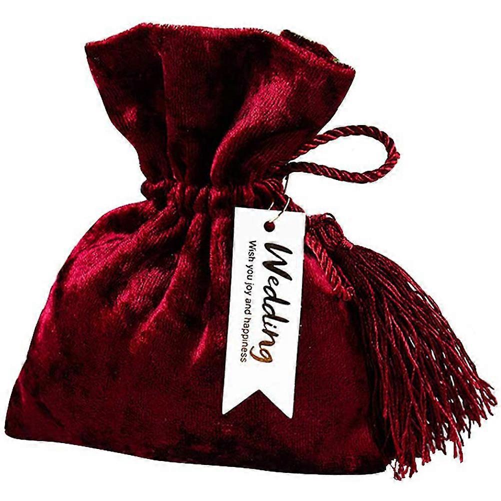 10個ベルベットジュエリーバッグヨーロピアンバンドルベルベットバッグドローストリング付きジュエリーポーチクリスマスギフトバッグウェディングキャンディーバッグ