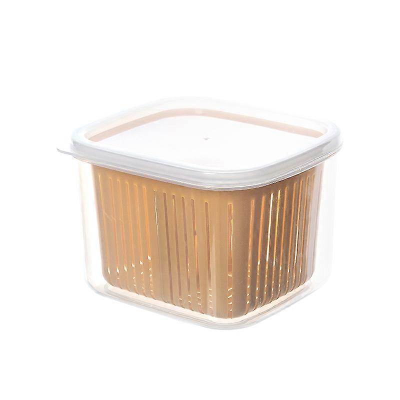 Storage box for the fridge - Yellow-Segmented green flower storage box - fresh asphalt box