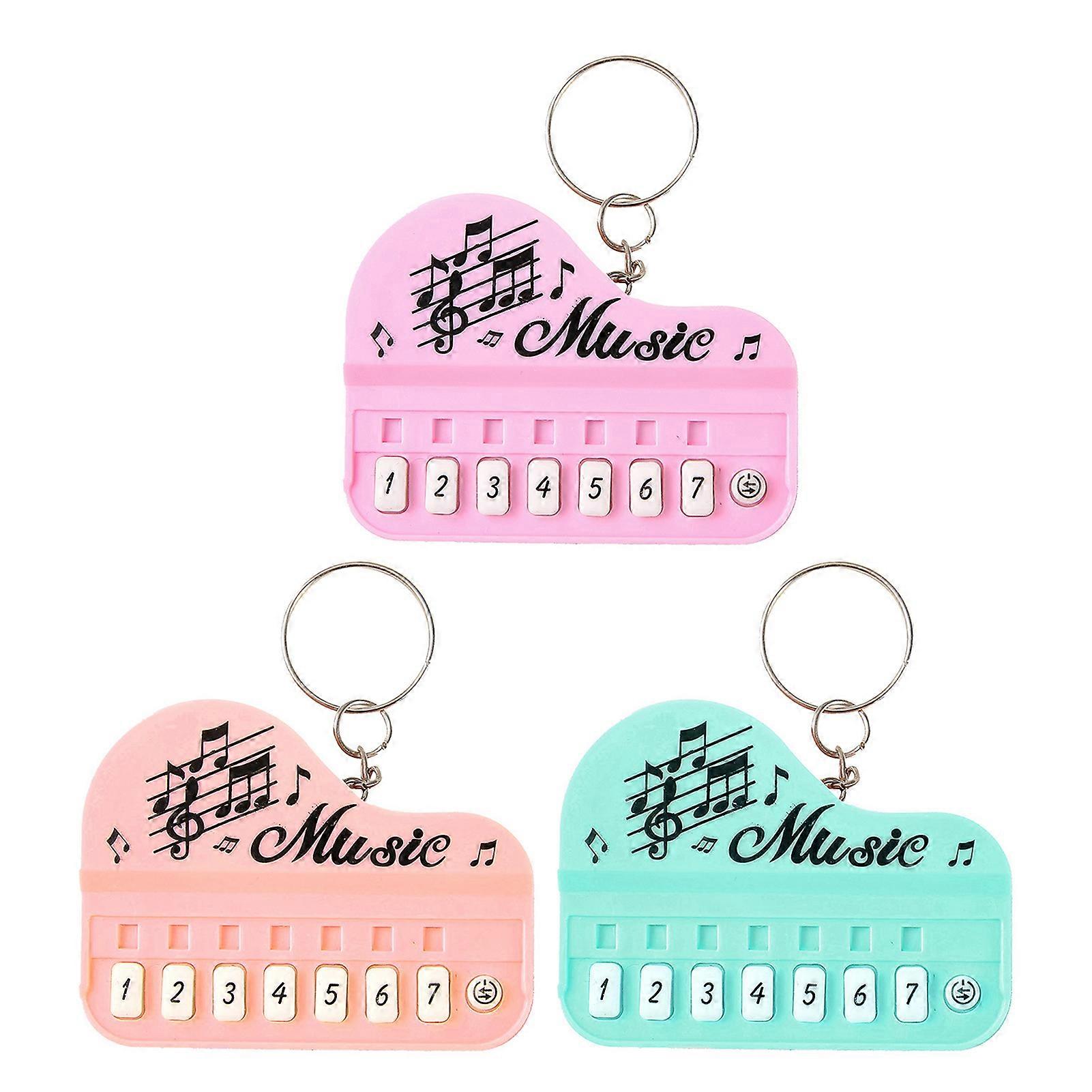 Funny Electronic Organ Pendant Keychain Realistic Piano Shape Mini Keyring Music Interactive Bag Hanging Toy