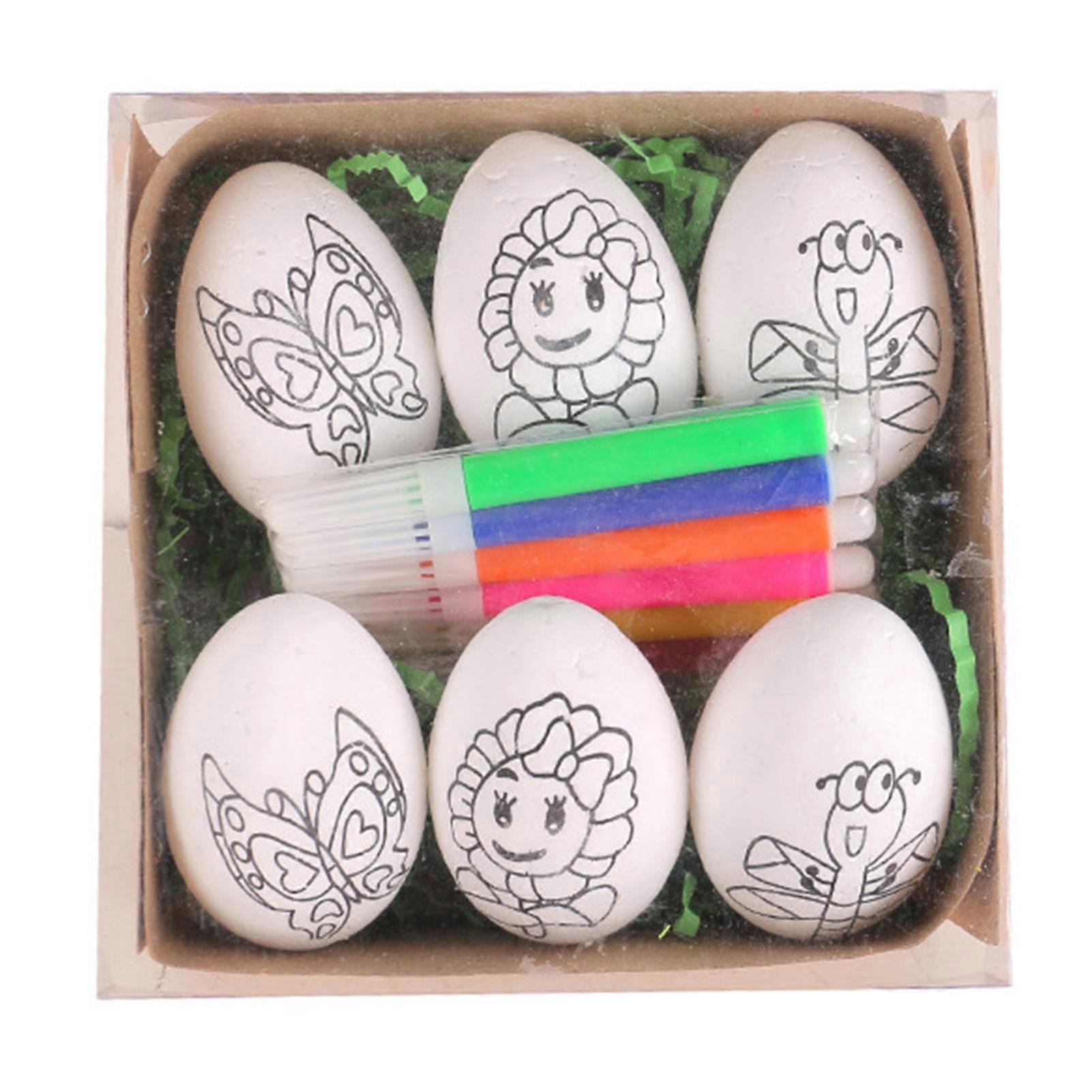1 Set Easter Egg Painting Kit Creative Cartoon Easter Egg Coloring Craft Kits DIY Craft Set for Kids
