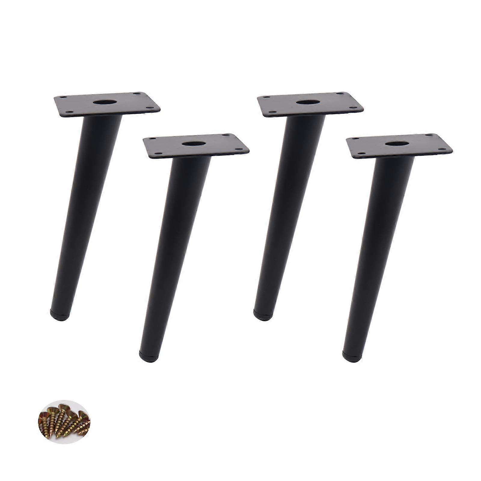 4 Pcs Furniture With Oblique Cones Supporting Sofa Legs, Coffee Table TV Cabinet Legs (Matte Black)