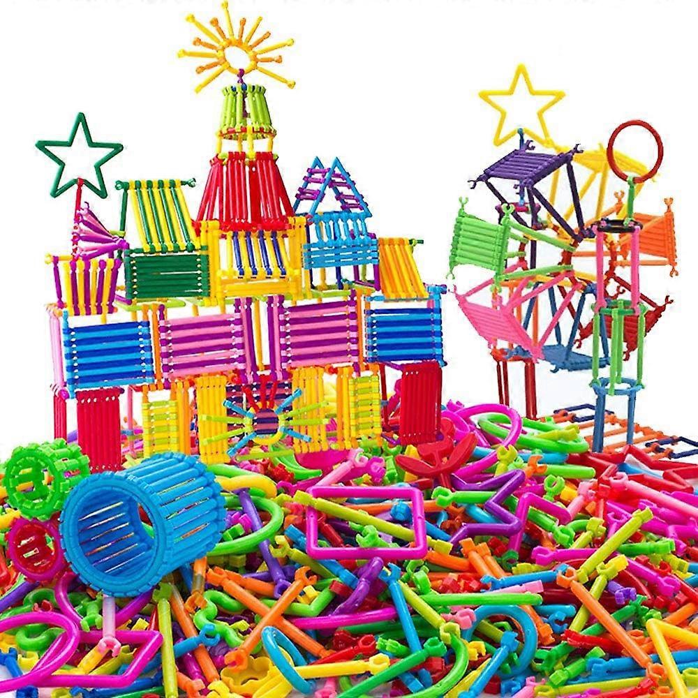 500 PCS Building Toy Building Blocks Bars Different Shape Educational Construction Engineering Set 3D Puzzle, Interlocking Creative Connecting Kit