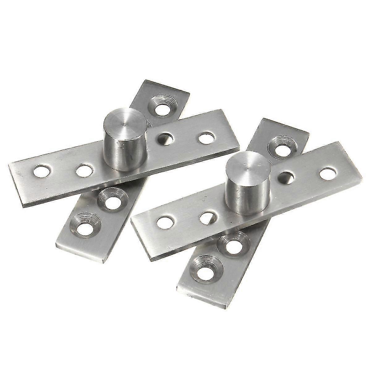 2pcs 360 Degree Door Pivot Hinge Hardware Silver 74mm Length
