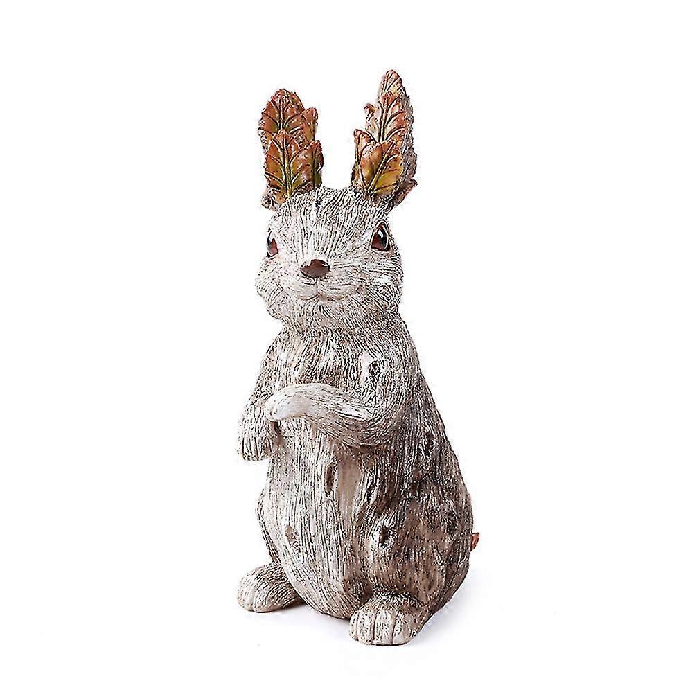 Leaf Rabbit Animal Garden Statues Sculptures Outdoor Ornament Crafts