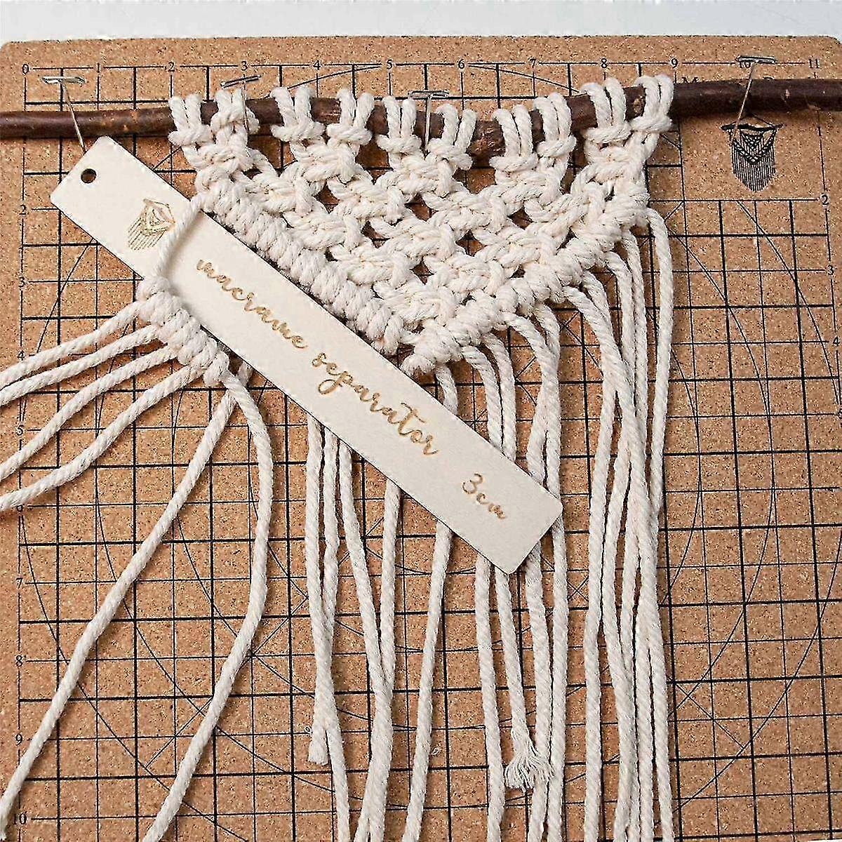 Pannello in macramè con spilli, pannello per progetti in macramè a doppia faccia con griglie, pannello intrecciato fatto a mano da 12 pollici con