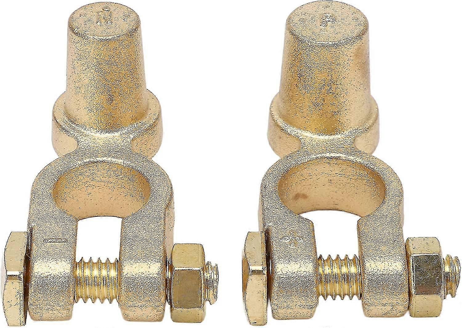 Auto Batterij Terminal Connector Positieve En Negatieve Top Post Quick Release Ontkoppel Auto Batterij Kabel Terminal (goud) (2 stuks)