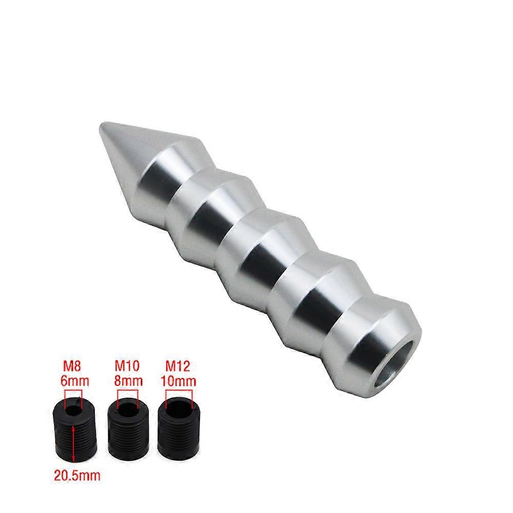 Universal Aluminum 145MM Gear Shift Knob Pointed End Cone Manual Transmission Shifter Lever Knob Gear Bamboo Style Burning Blue-Baking Blue