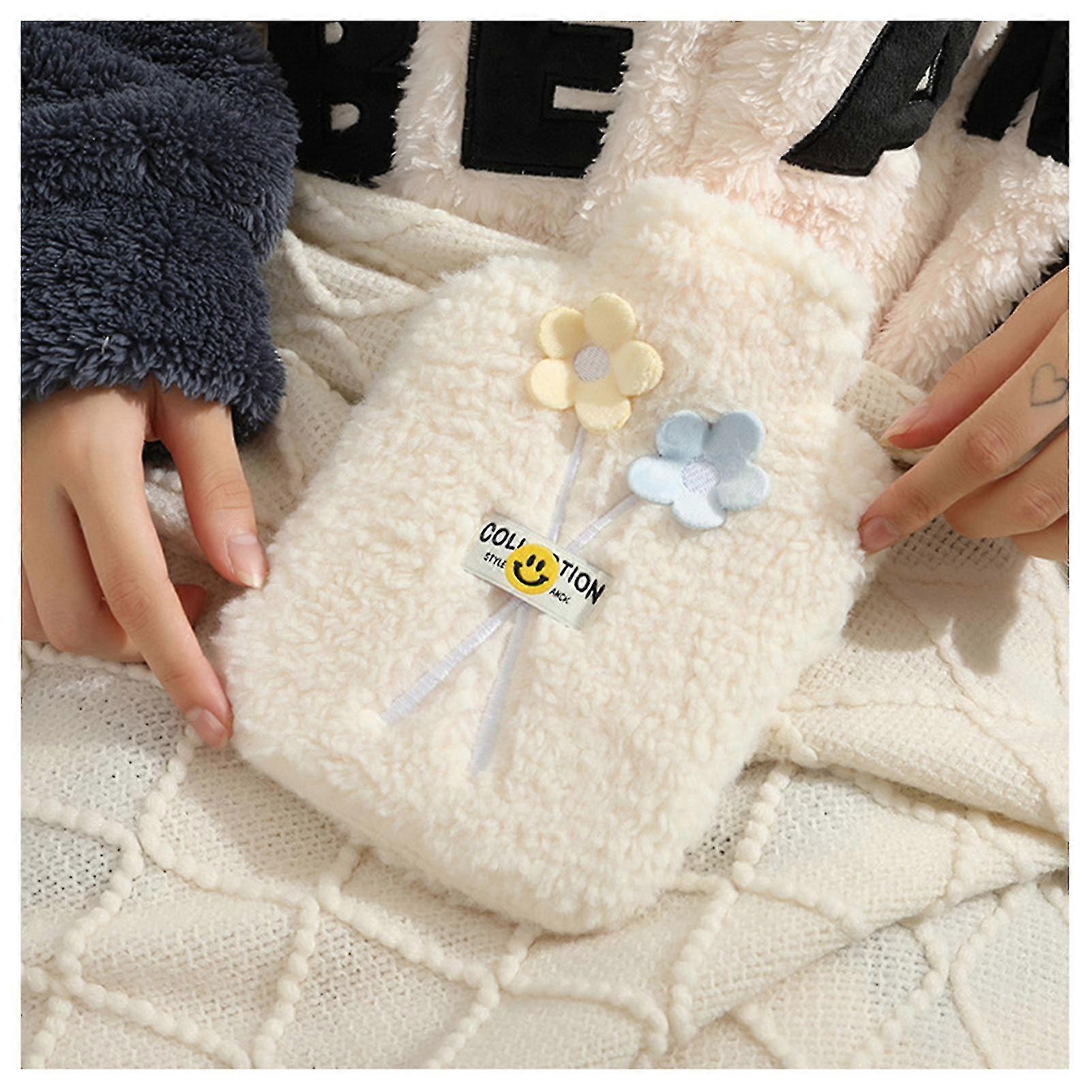 500ml لطيف زجاجة ماء ساخن على المدى الطويل الحرارة البلاستيكية حقيبة الماء الساخن زجاجة سرير مع رقيق أفخم غطاء