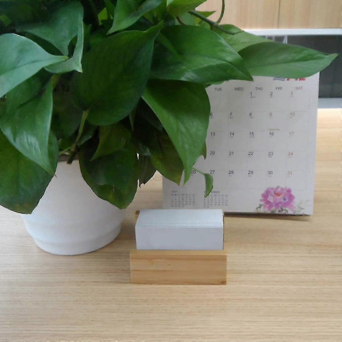 Bamboo Wood Desktop Business Card Holder Display For Desk Sturdy 2 Pack