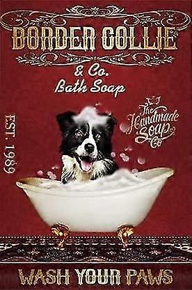 بوردر كولي القهوة القصدير علامة ملصق ريترو ستريت المرآب المنزل مقهى بار مطبخ مزرعة جدار ديكور