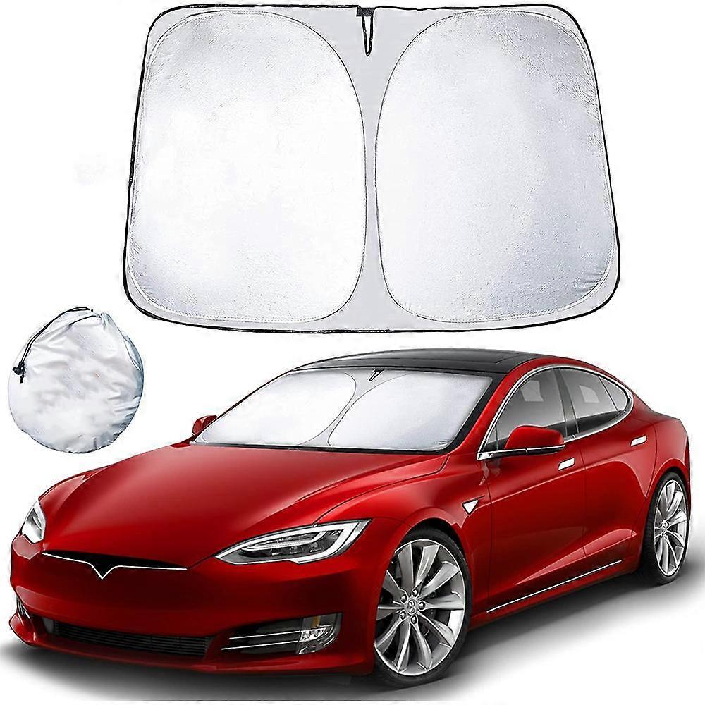 Car Windshield Visor for Tesla Model S | Durable 240T Polyester Material Visor with Storage Bag | Car Visor for Front Windshield with Car Interior Sun