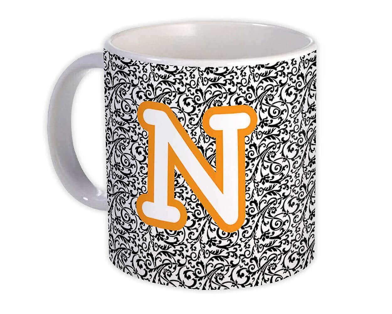 Gift Mug: Monogram Letter N Alphabet