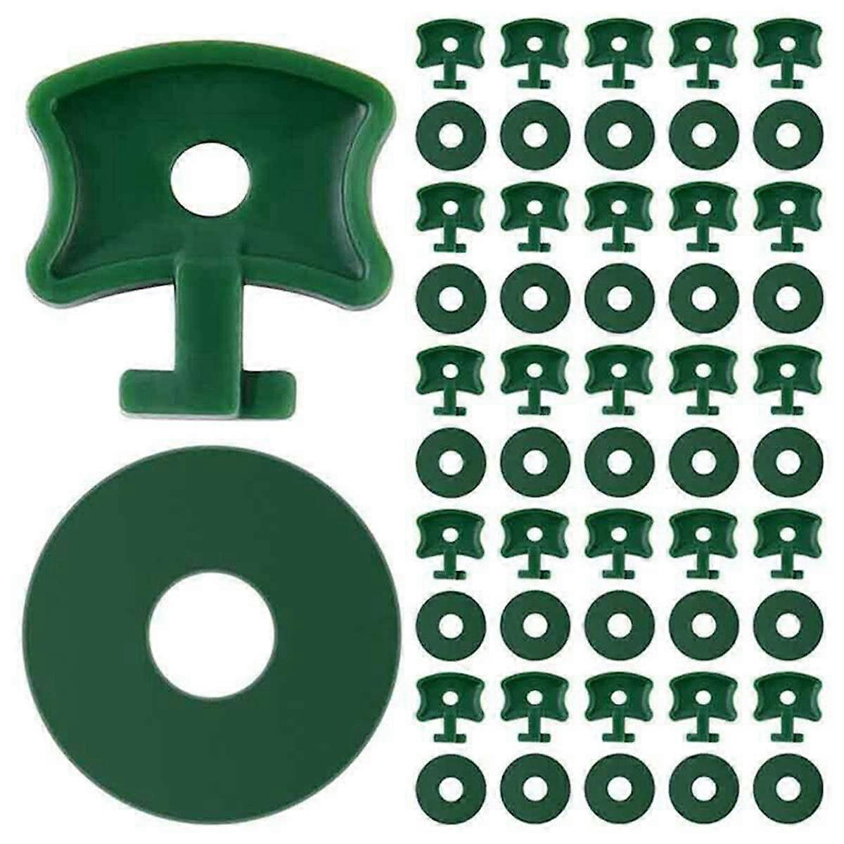 50 Sets Clips Washer Set for Aluminium Greenhouse Insulation Netting Shading, Green