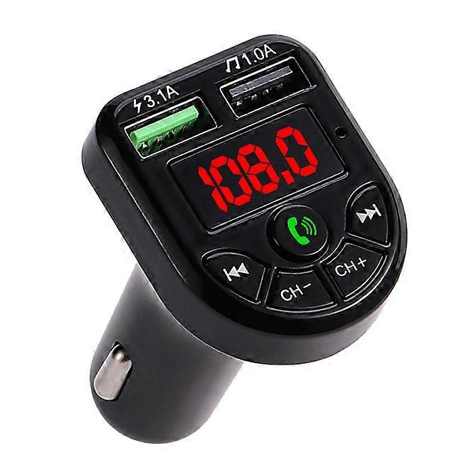 FM Transmitter Bt 5.0 Bluetooth Car Kit Dual USB Car Charger Bluetooth Hands-free Receiver 3.1A 1A USB MP3 Player Car U Disk/TF