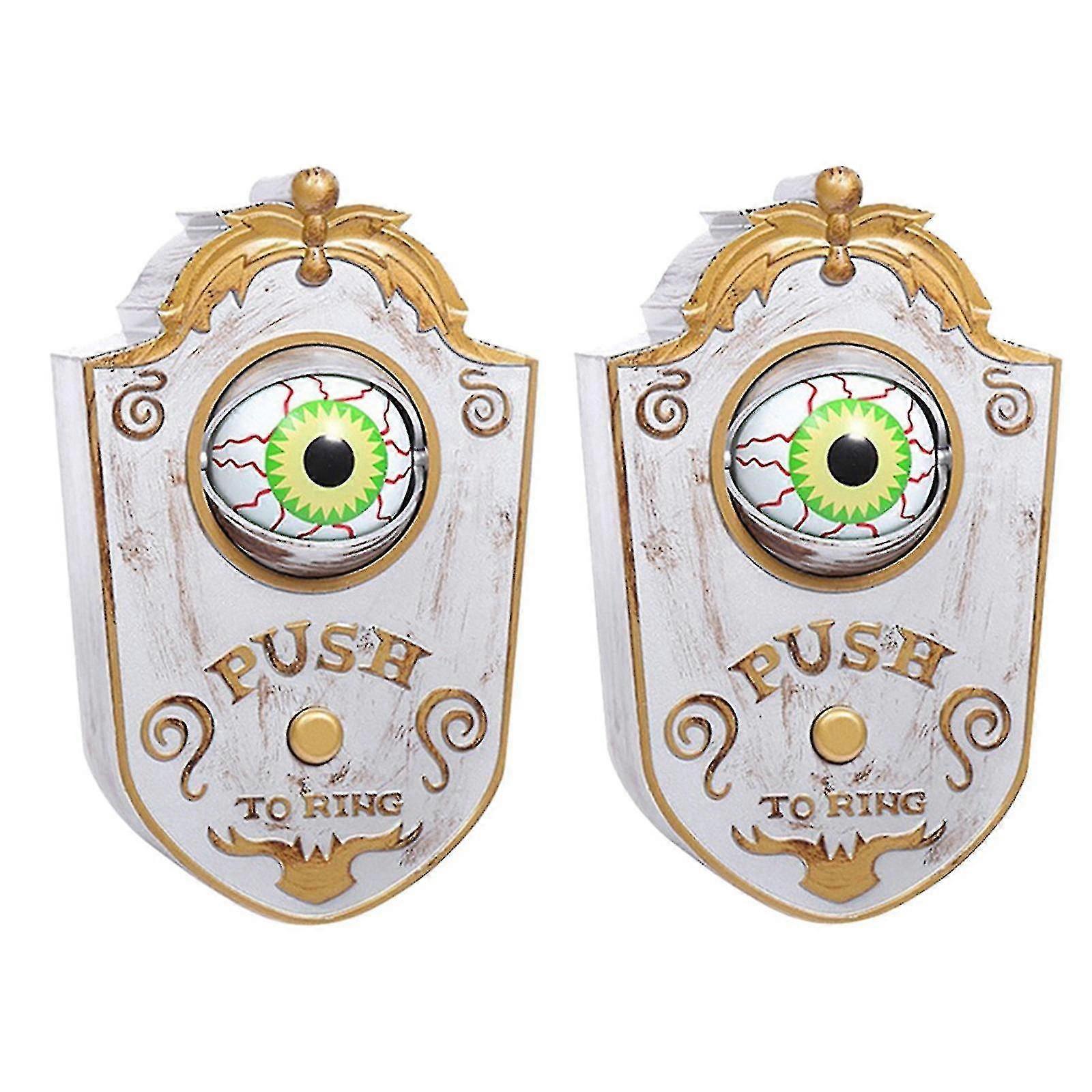 2pc Halloween One-eyed Doorbell Decoration Ghost's Day Glowing Hanging Piece