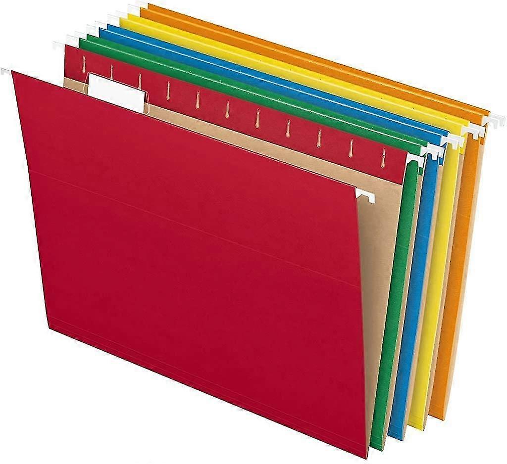 Assorted Colors Hanging File Folders, Letter Size, Adjustable Tabs, 25 Per Box