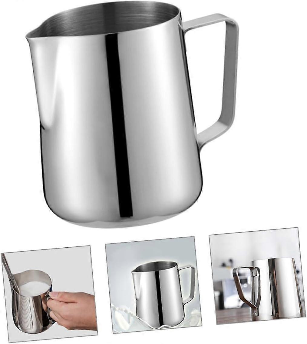 Mjölkkanna i rostfritt stål, skummande kaffe, lattekanna, 350/600 ml måttkopp