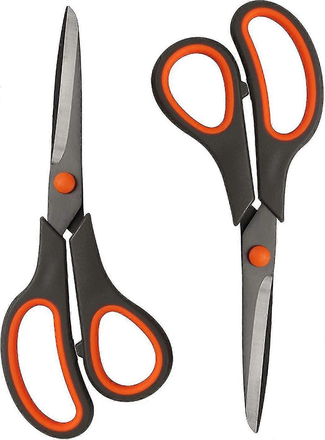 Scissors, 8" Multipurpose Scissors Bulk 2-pack, Ultra Sharp Titanium Blade Shears, Sturdy Sharp Scissors For Office Home School Sewing Fabric Craft Su