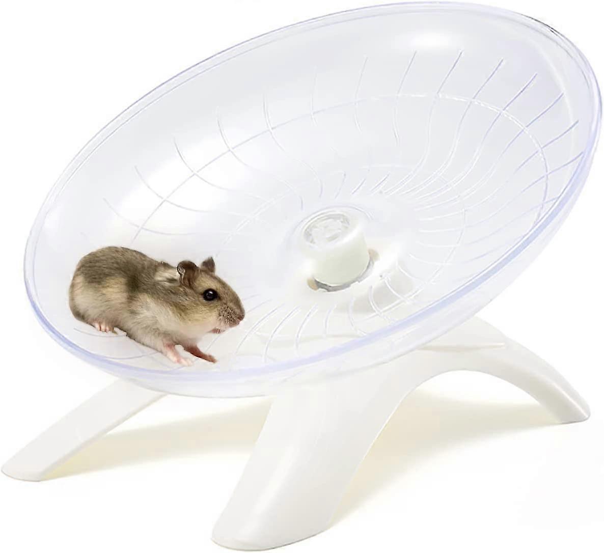 Hamster running wheel with bracket mute toy (white) 1 pieces