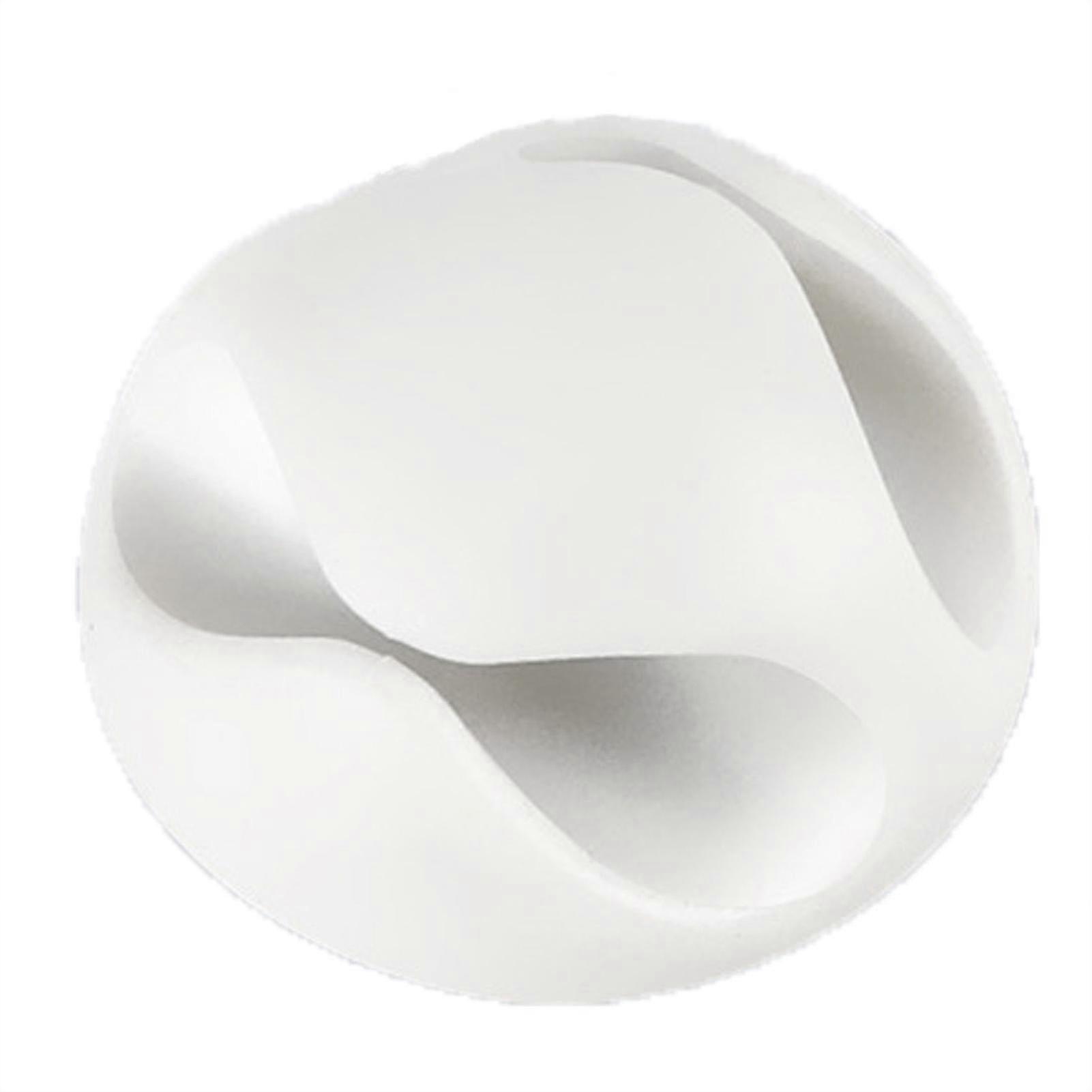 Flexible Cable Clip with Strong Adhesion - White, 2 Holes