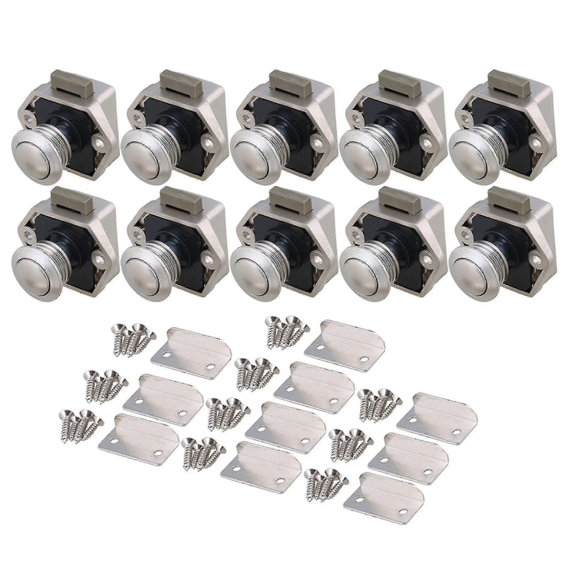 10pcs Push Button Cabinet Latch For Rv Camper Motorhome Caravan Doors - ya01