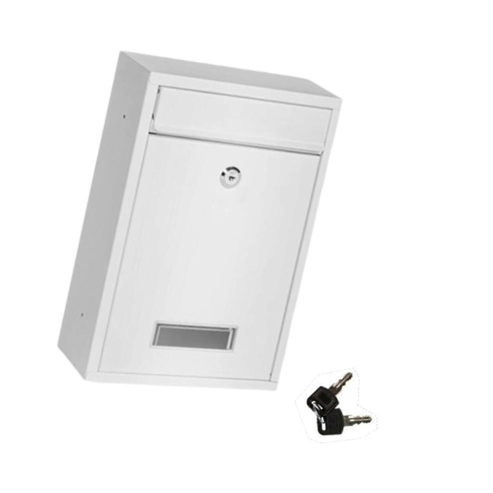 Wall Mount Mailbox Lockable Mail Insertion Letterbox for Outdoor Gate Office Black