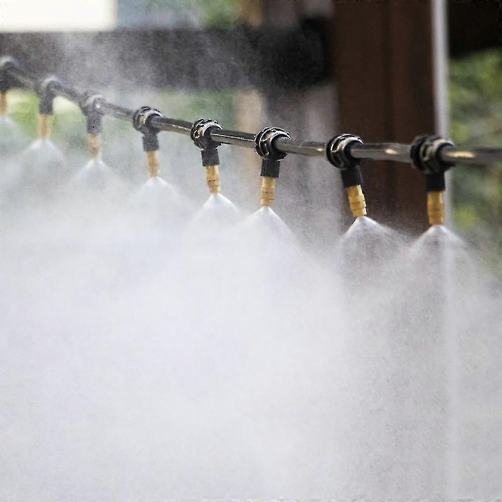 10m Automatic Watering Kits Micro Misting Spray Cooling System Garden Agriculture Greenhouse Irrigation Spray Brass Mist Nozzle - F
