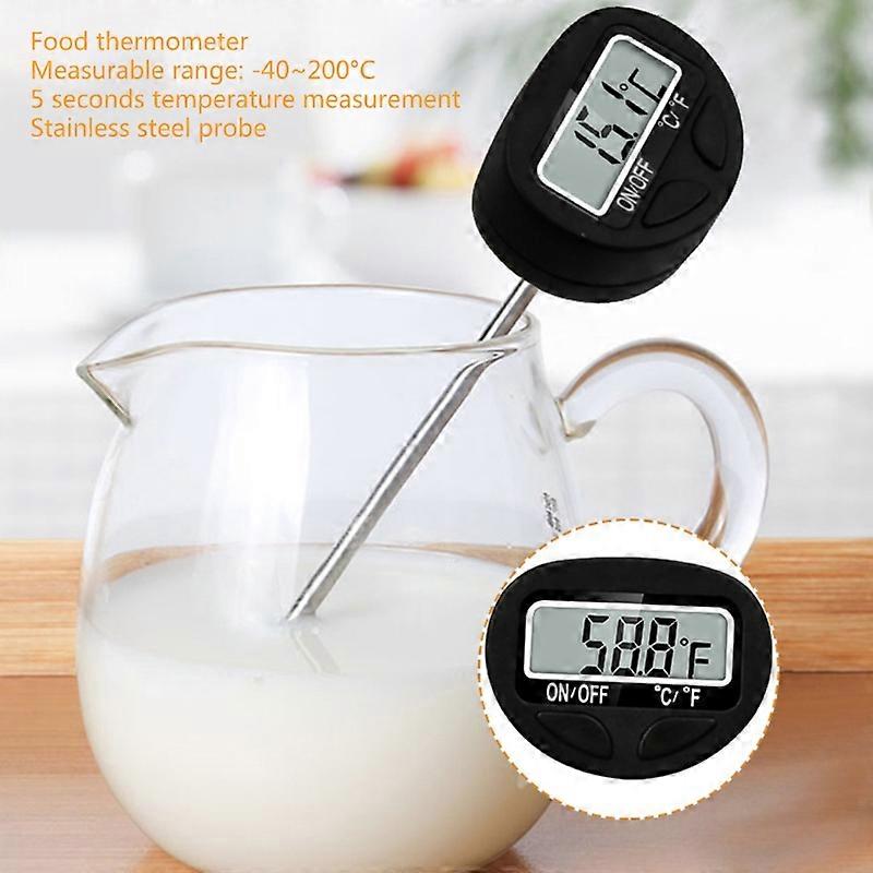 Large LCD Meat Thermometer Stainless Steel Porbe Digital Cooking Thermometer with Instant Read Sensor & Clip Durable