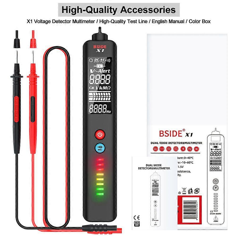 BSIDE X1 X2 Upgrade Digital Multimeter Infrared Thermometer Non-Contact Voltage Tester Color Analog Bar EBTN with Flashlight