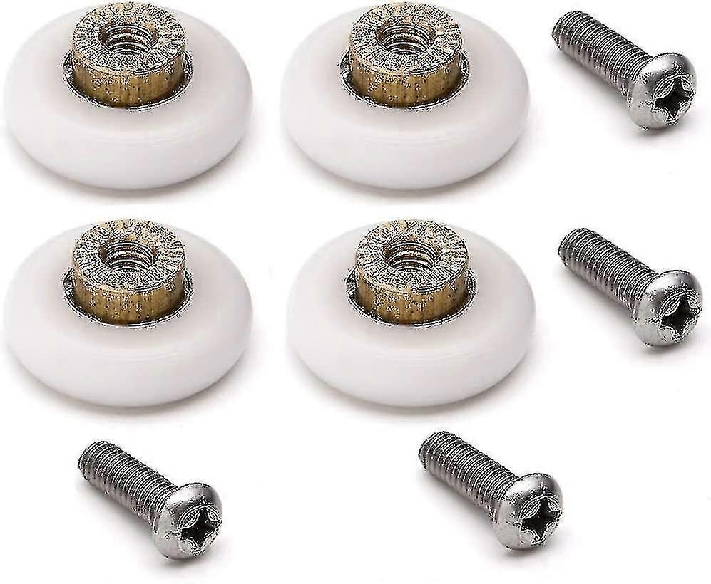 Set Of 4 Replacement Rollers For Sliding Shower Door With M4 Screws Diameter 19 Mm